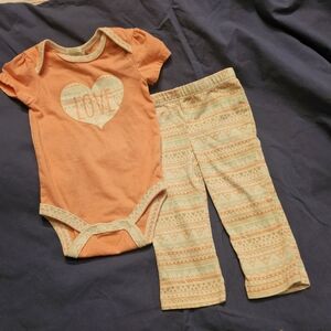 Orange and Cream Kids Matching Set